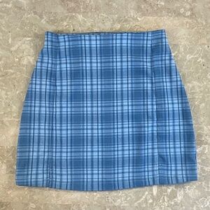 J Galt/Brandy Melville Blue Plaid Skirt One Size